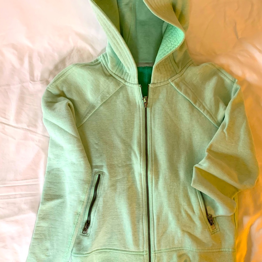 Lululemon, Mint colored scuba hoodie.